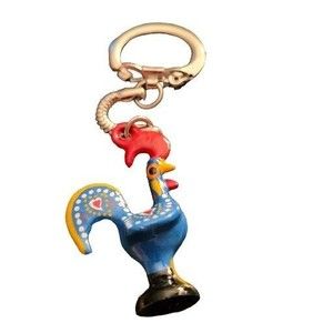 Colorful Rooster Chicken Keychain